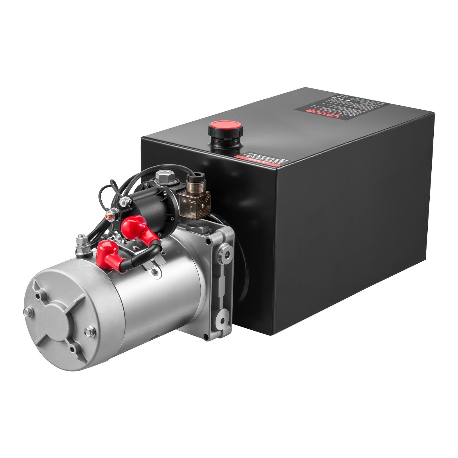 VEVOR 10 L Hydraulic Power Unit, Single Acting Dump Trailer Pump, 22 MPa Max Relief Pressure & 3.4 L/min Flow Rate, DC 12V Hydraulic Pump with Metal Reservoir for Dump Trailer Car Lifting