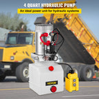VEVOR 3.8 L Single Acting Hydraulic Pump Dump Trailer Lifting Remote Crane