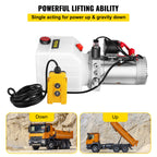 VEVOR 3.8 L Single Acting Hydraulic Pump Dump Trailer Lifting Remote Crane