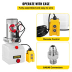 VEVOR 3.8 L Single Acting Hydraulic Pump Dump Trailer Lifting Remote Crane