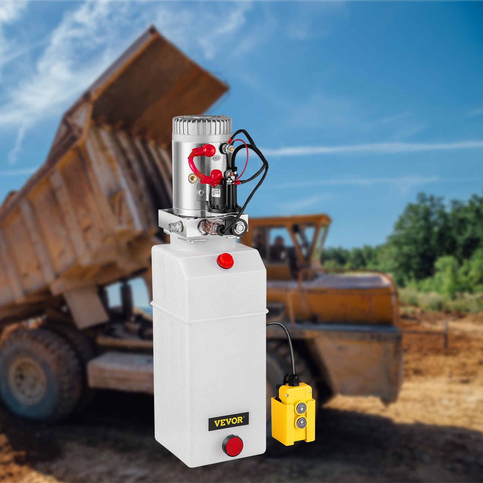 VEVOR Hydraulic Power Unit 12V Hydraulic Motor Hydraulic Pump, Dump Trailer Hydraulic Pump Hydraulic Power Pack