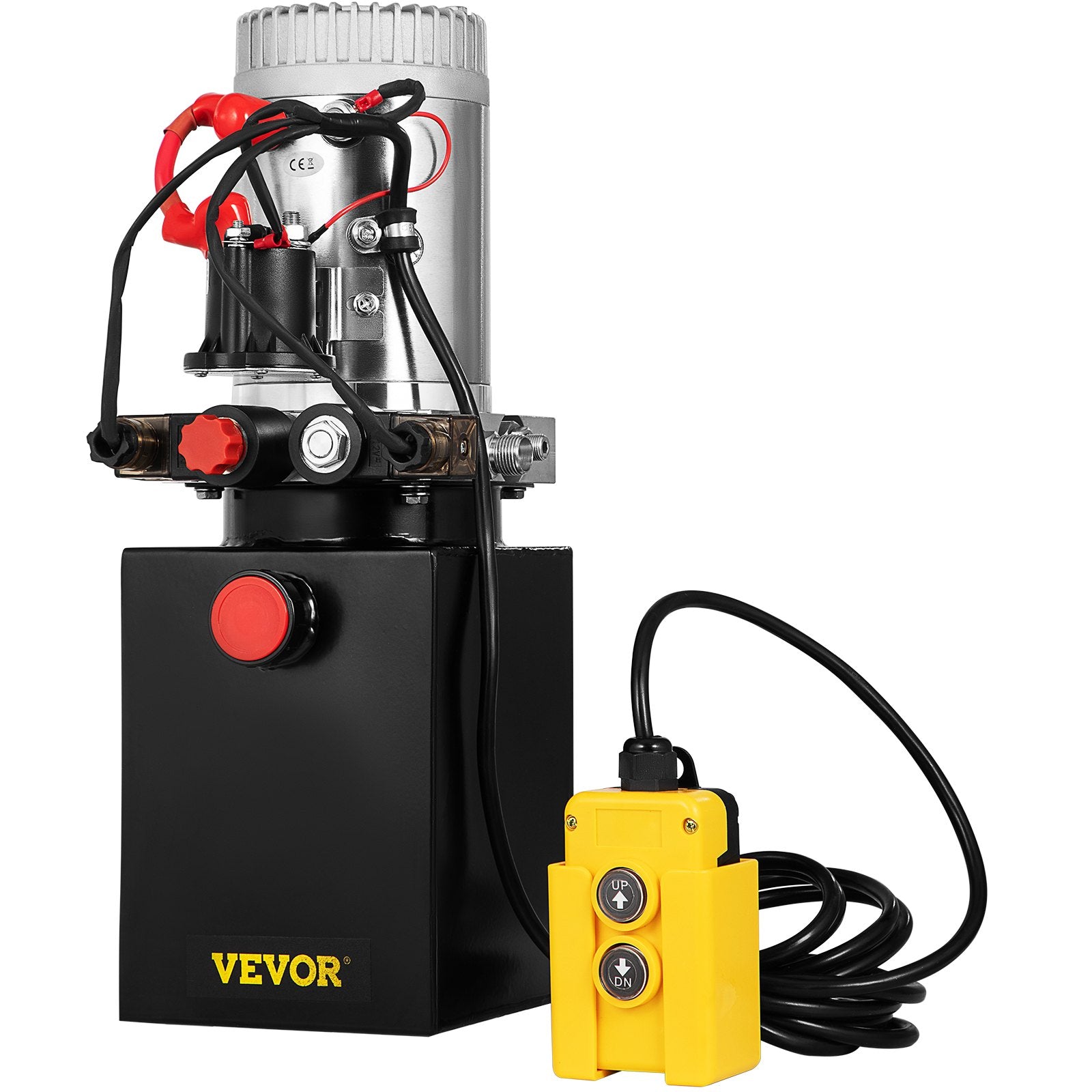 VEVOR Hydraulic Pump Double Acting Hydraulic Power Unit 4L Steel Tank Hydraulic Pump Power Unit 12V DC for Dump Trailer Car Lifting