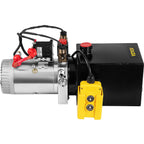 VEVOR Hydraulic Pump Double Acting Hydraulic Power Unit 4L Steel Tank Hydraulic Pump Power Unit 12V DC for Dump Trailer Car Lifting