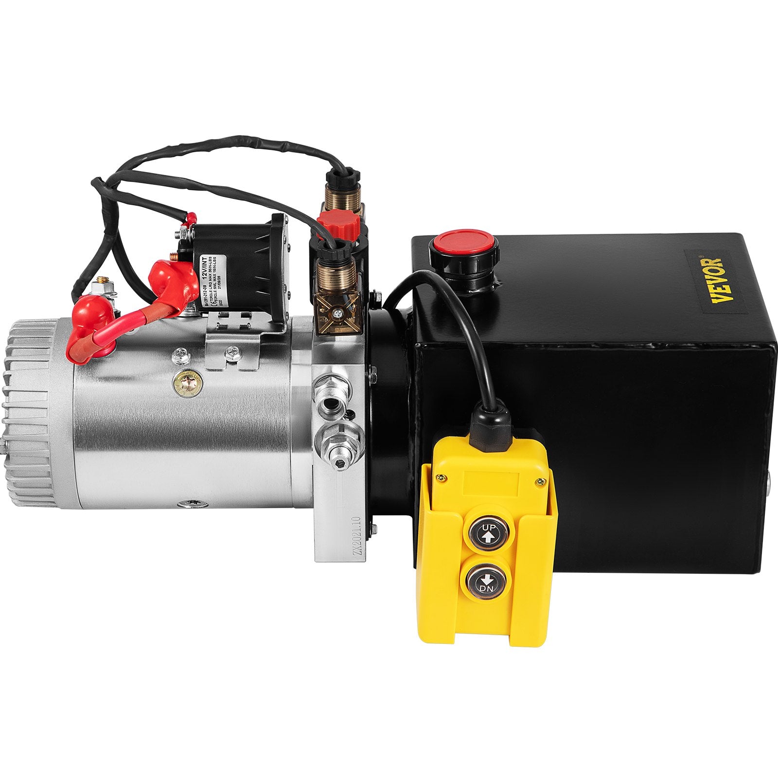 VEVOR Hydraulic Pump Double Acting Hydraulic Power Unit 4L Steel Tank Hydraulic Pump Power Unit 12V DC for Dump Trailer Car Lifting