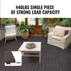 VEVOR Interlocking Deck Tiles, 54 Pack, 12"x12" 54 sq. ft Plastic Waterproof Outdoor Flooring All Weather Use, Patio Floor Decking Covering Tiles for Porch Poolside Balcony Backyard, Dark Brown