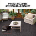 VEVOR Interlocking Deck Tiles, 10 Pack, 12"x12" 10 sq. ft Plastic Waterproof Outdoor Flooring All Weather Use, Patio Floor Decking Covering Tiles for Porch Poolside Balcony Backyard, Dark Brown