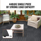 VEVOR Interlocking Deck Tiles, 36 Pack, 11.6"x11.6" 36 sq. ft Plastic Waterproof Outdoor Flooring All Weather Use, Patio Floor Decking Covering Tiles for Porch Poolside Balcony Backyard, Dark Grey