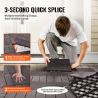 VEVOR Interlocking Deck Tiles, 54 Pack, 12"x12" 54 sq. ft Plastic Waterproof Outdoor Flooring All Weather Use, Patio Floor Decking Covering Tiles for Porch Poolside Balcony Backyard, Dark Brown