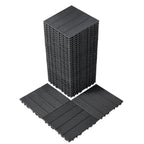 VEVOR Interlocking Deck Tiles, 36 Pack, 11.6"x11.6" 36 sq. ft Plastic Waterproof Outdoor Flooring All Weather Use, Patio Floor Decking Covering Tiles for Porch Poolside Balcony Backyard, Dark Grey