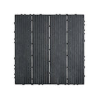 VEVOR Interlocking Deck Tiles, 10 Pack, 12"x12" 10 sq. ft Plastic Waterproof Outdoor Flooring All Weather Use, Patio Floor Decking Covering Tiles for Porch Poolside Balcony Backyard, Dark Grey