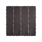 VEVOR Interlocking Deck Tiles, 10 Pack, 12"x12" 10 sq. ft Plastic Waterproof Outdoor Flooring All Weather Use, Patio Floor Decking Covering Tiles for Porch Poolside Balcony Backyard, Dark Brown