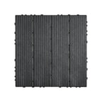 VEVOR Interlocking Deck Tiles, 36 Pack, 11.6"x11.6" 36 sq. ft Plastic Waterproof Outdoor Flooring All Weather Use, Patio Floor Decking Covering Tiles for Porch Poolside Balcony Backyard, Dark Grey