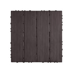 VEVOR Interlocking Deck Tiles, 54 Pack, 12"x12" 54 sq. ft Plastic Waterproof Outdoor Flooring All Weather Use, Patio Floor Decking Covering Tiles for Porch Poolside Balcony Backyard, Dark Brown