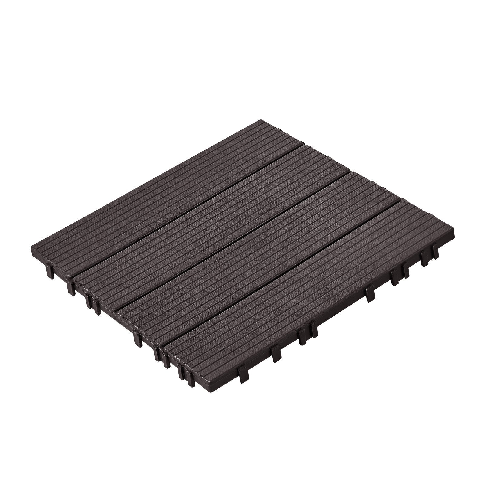 VEVOR Interlocking Deck Tiles, 54 Pack, 12"x12" 54 sq. ft Plastic Waterproof Outdoor Flooring All Weather Use, Patio Floor Decking Covering Tiles for Porch Poolside Balcony Backyard, Dark Brown
