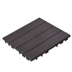 VEVOR Interlocking Deck Tiles, 10 Pack, 12"x12" 10 sq. ft Plastic Waterproof Outdoor Flooring All Weather Use, Patio Floor Decking Covering Tiles for Porch Poolside Balcony Backyard, Dark Brown