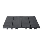 VEVOR Interlocking Deck Tiles, 10 Pack, 12"x12" 10 sq. ft Plastic Waterproof Outdoor Flooring All Weather Use, Patio Floor Decking Covering Tiles for Porch Poolside Balcony Backyard, Dark Grey