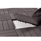 VEVOR Interlocking Deck Tiles, 10 Pack, 12"x12" 10 sq. ft Plastic Waterproof Outdoor Flooring All Weather Use, Patio Floor Decking Covering Tiles for Porch Poolside Balcony Backyard, Dark Brown