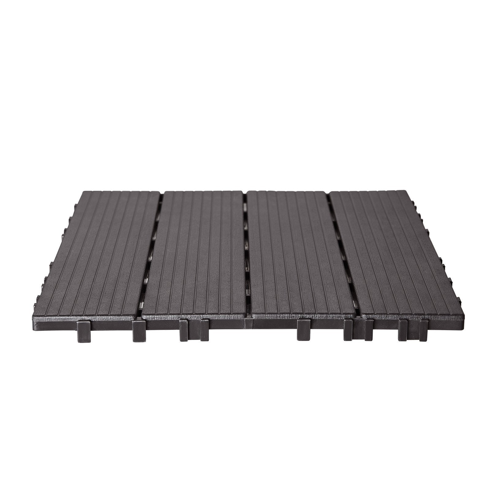 VEVOR Interlocking Deck Tiles, 54 Pack, 12"x12" 54 sq. ft Plastic Waterproof Outdoor Flooring All Weather Use, Patio Floor Decking Covering Tiles for Porch Poolside Balcony Backyard, Dark Brown