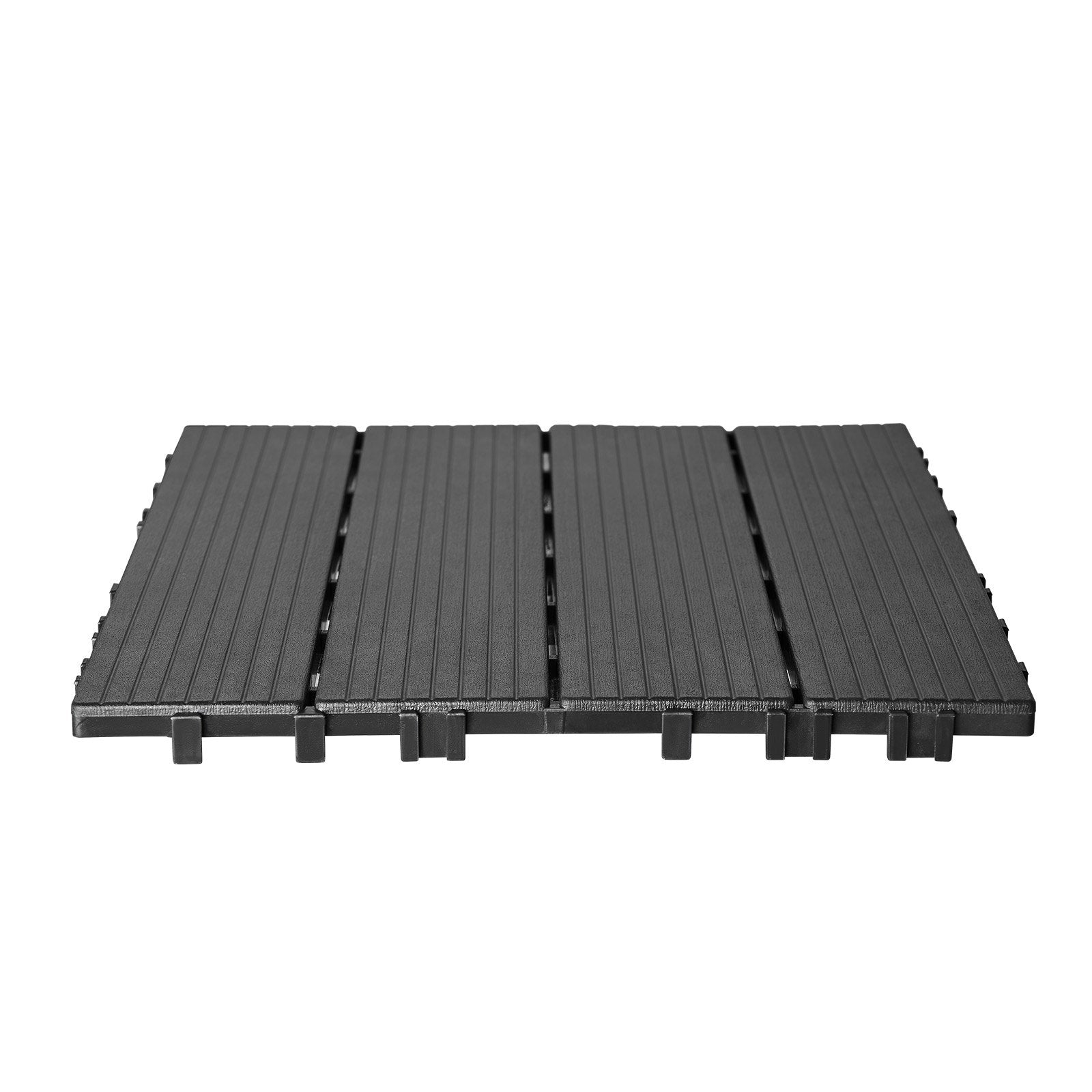 VEVOR Interlocking Deck Tiles, 36 Pack, 11.6"x11.6" 36 sq. ft Plastic Waterproof Outdoor Flooring All Weather Use, Patio Floor Decking Covering Tiles for Porch Poolside Balcony Backyard, Dark Grey