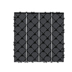 VEVOR Interlocking Deck Tiles, 10 Pack, 12"x12" 10 sq. ft Plastic Waterproof Outdoor Flooring All Weather Use, Patio Floor Decking Covering Tiles for Porch Poolside Balcony Backyard, Dark Grey