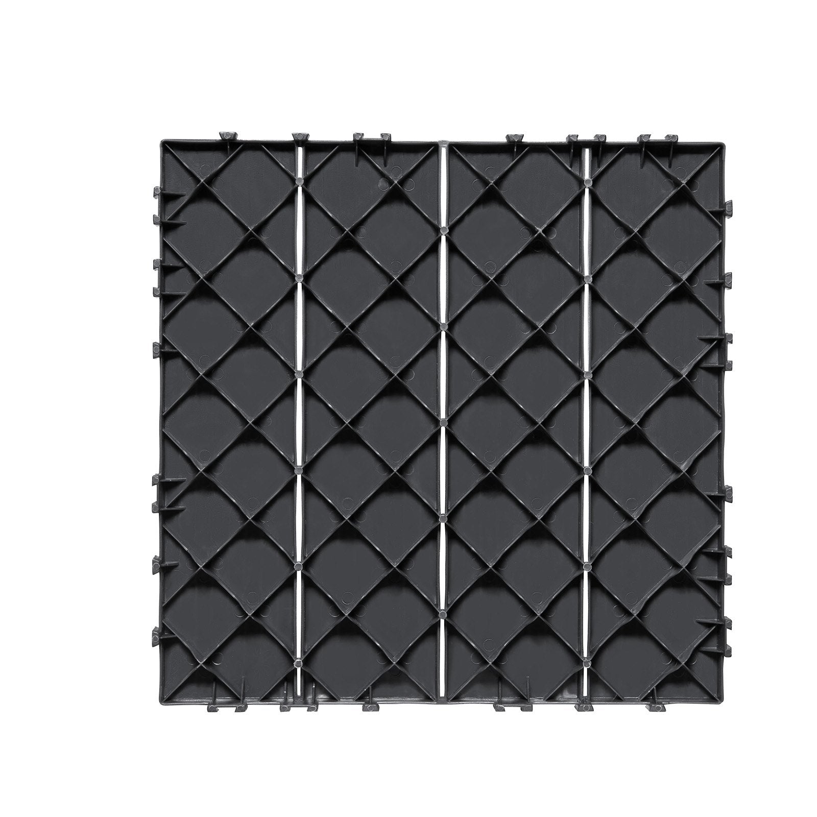 VEVOR Interlocking Deck Tiles, 10 Pack, 12"x12" 10 sq. ft Plastic Waterproof Outdoor Flooring All Weather Use, Patio Floor Decking Covering Tiles for Porch Poolside Balcony Backyard, Dark Grey