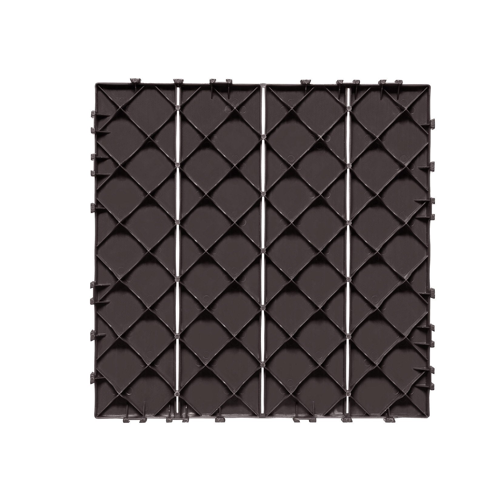 VEVOR Interlocking Deck Tiles, 10 Pack, 12"x12" 10 sq. ft Plastic Waterproof Outdoor Flooring All Weather Use, Patio Floor Decking Covering Tiles for Porch Poolside Balcony Backyard, Dark Brown