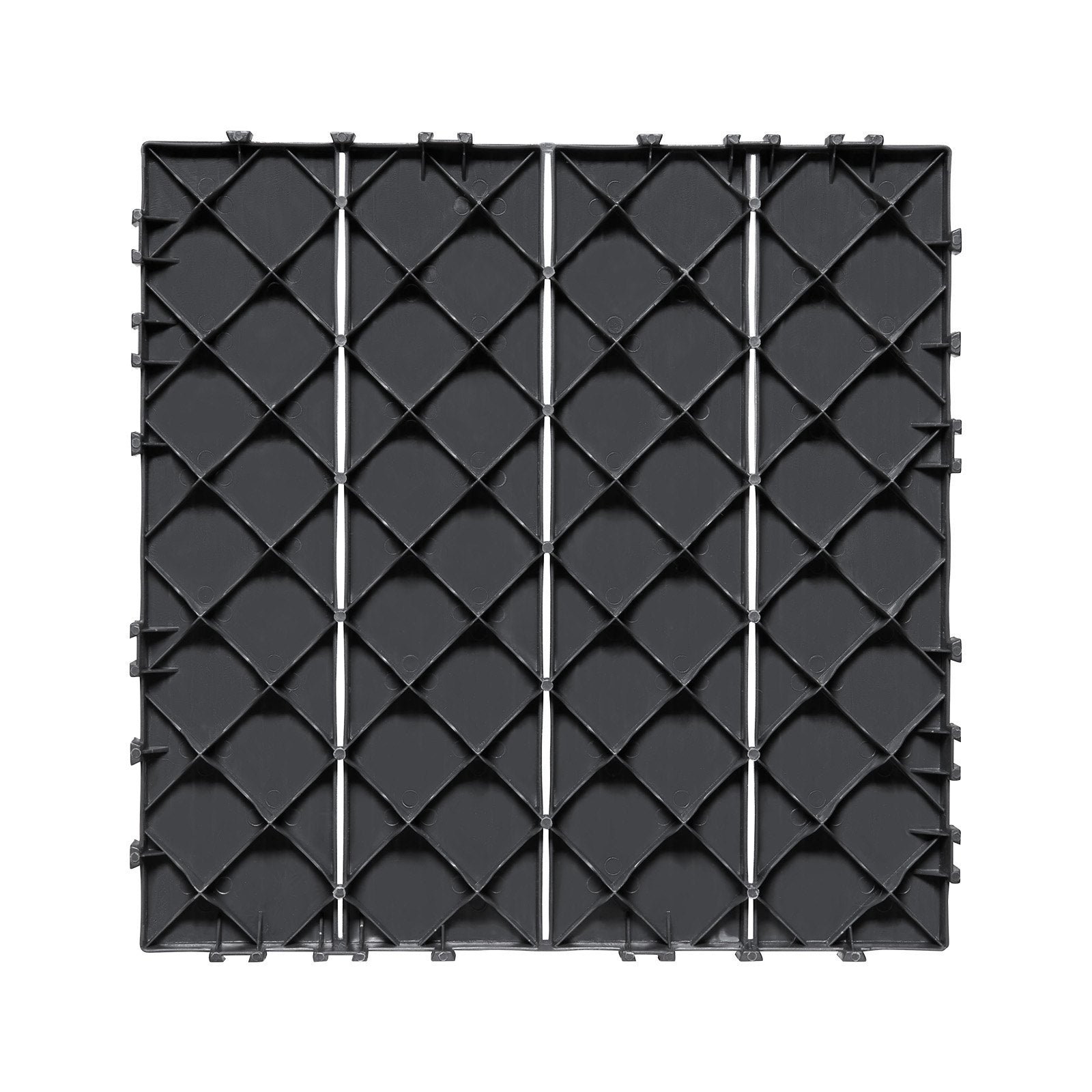VEVOR Interlocking Deck Tiles, 36 Pack, 11.6"x11.6" 36 sq. ft Plastic Waterproof Outdoor Flooring All Weather Use, Patio Floor Decking Covering Tiles for Porch Poolside Balcony Backyard, Dark Grey