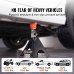 VEVOR Jack Stands, 3 Ton (2,721.6 kg) Capacity Car Jack Stands Double Locking, 27.4 - 41.4 cm Adjustable Height, for lifting SUV, Pickup Truck, Car and UTV/ATV, Red, 1 Pair