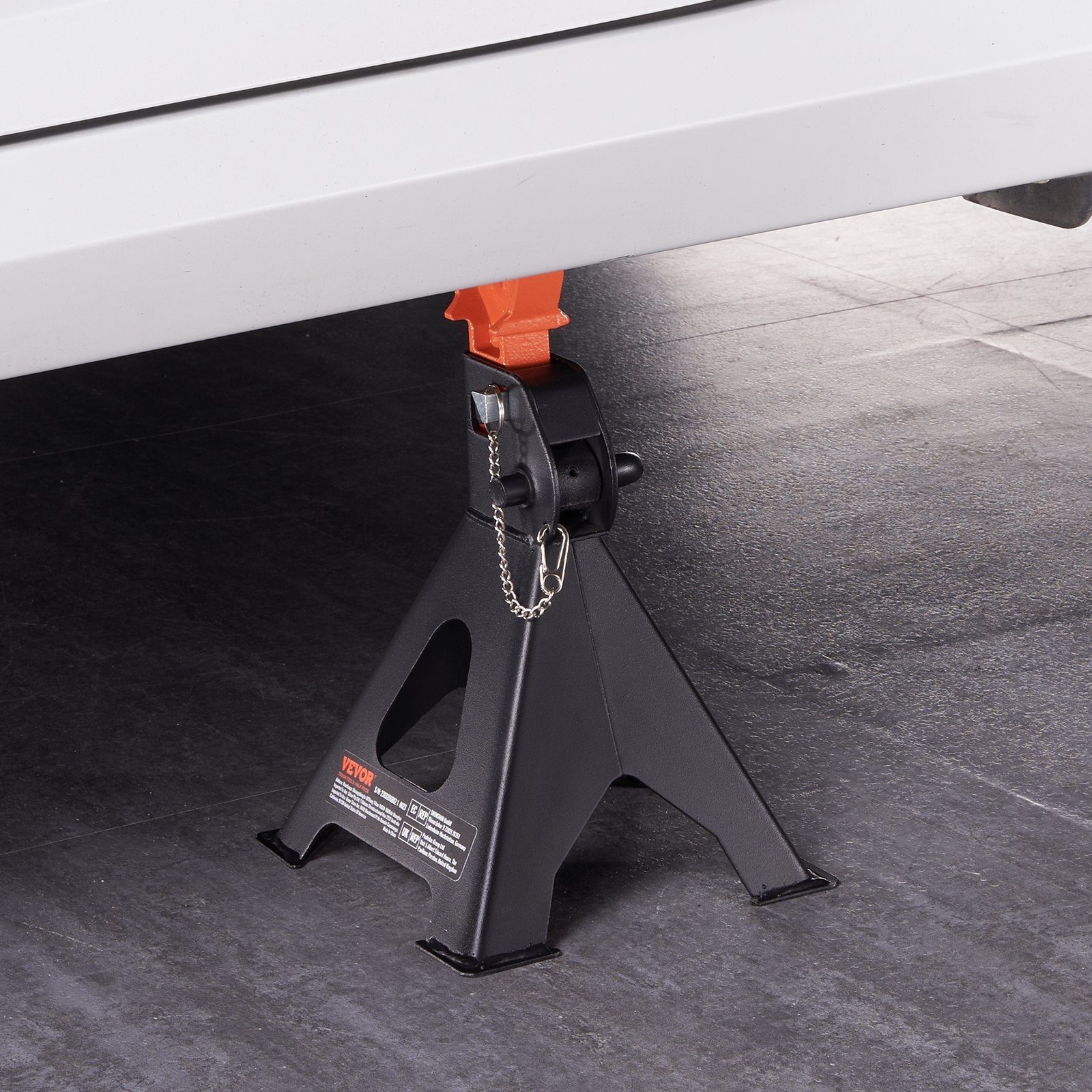 VEVOR Jack Stands, 3 Ton (2,721.6 kg) Capacity Car Jack Stands Double Locking, 27.4 - 41.4 cm Adjustable Height, for lifting SUV, Pickup Truck, Car and UTV/ATV, Red, 1 Pair