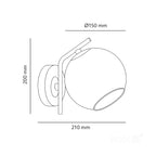 Wall lamp GLOBE ELEGANCE AMBER K 1xE14 Kobi Design