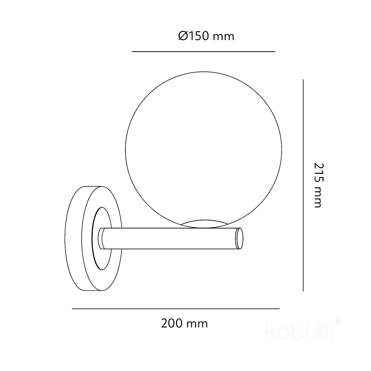 Wall lamp GLOBE ELEGANCE ASH K 1xG9 Kobi Design