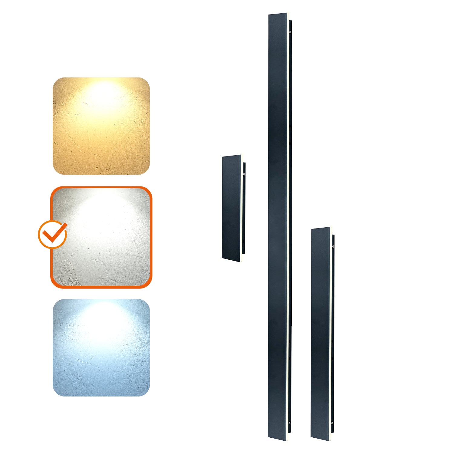 Garden wall lamp LED MIRANA 12W 60cm 4000K IP44 black Kobi