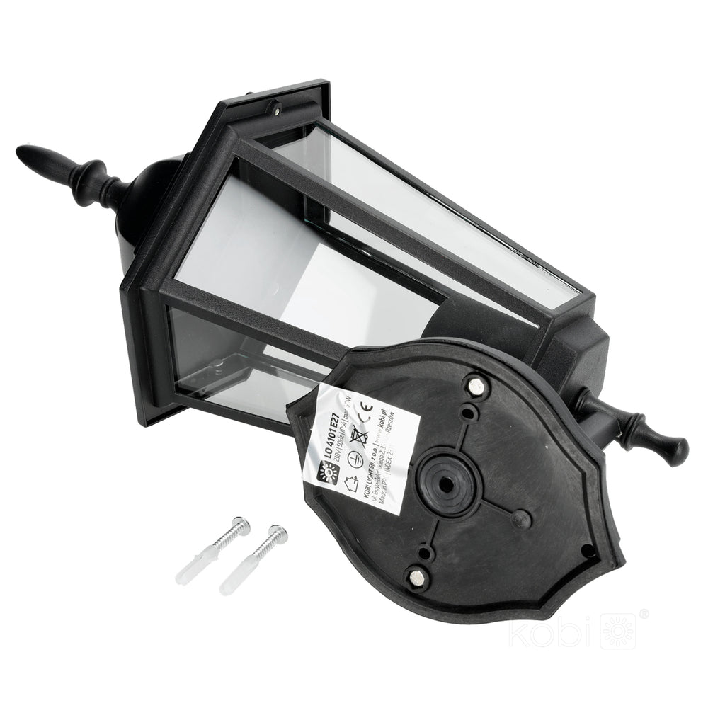 Garden wall lamp LO4101 1xE27 IP54 black Kobi