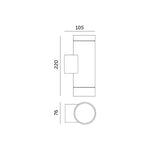 Garden wall lamp QUAZAR 10 2xGU10 IP44 steel Kobi