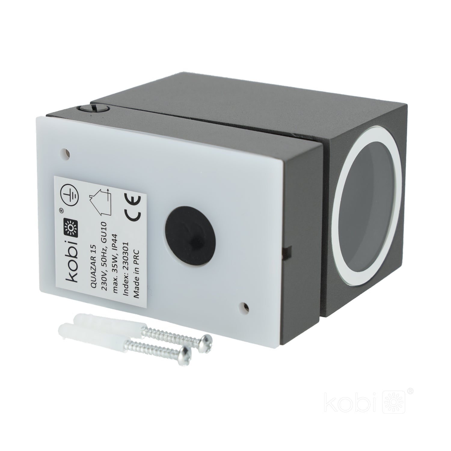 Garden wall lamp QUAZAR 15 1xGU10 IP44 grey Kobi