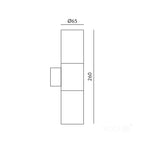 Garden wall lamp QUAZAR 3 2xGU10 IP44 black Kobi