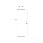 Garden wall lamp QUAZAR 4 2xGU10 IP44 black Kobi