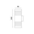 Garden wall lamp QUAZAR 5 2xGU10 IP44 black Kobi