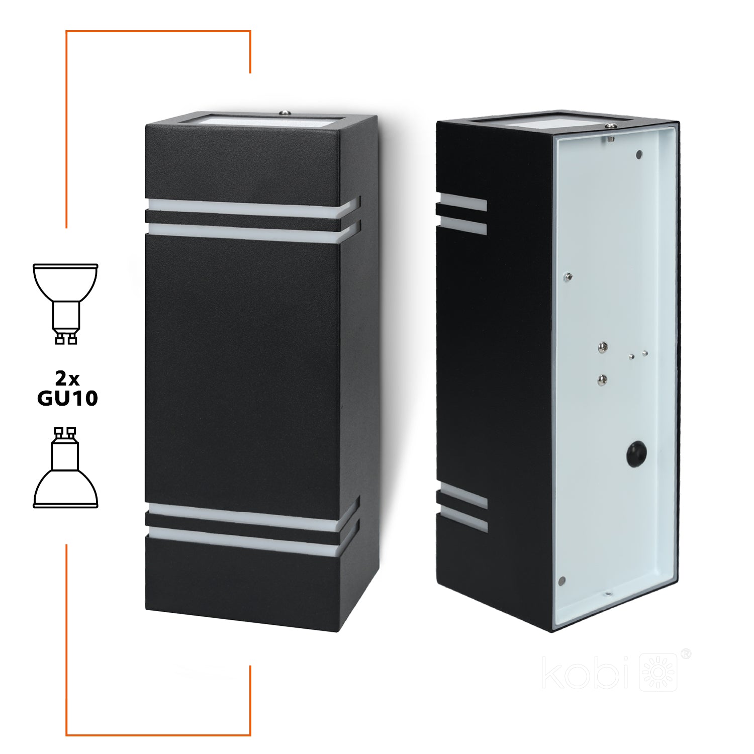 Garden lamp QUAZAR 7 2xGU10 IP44 black Kobi