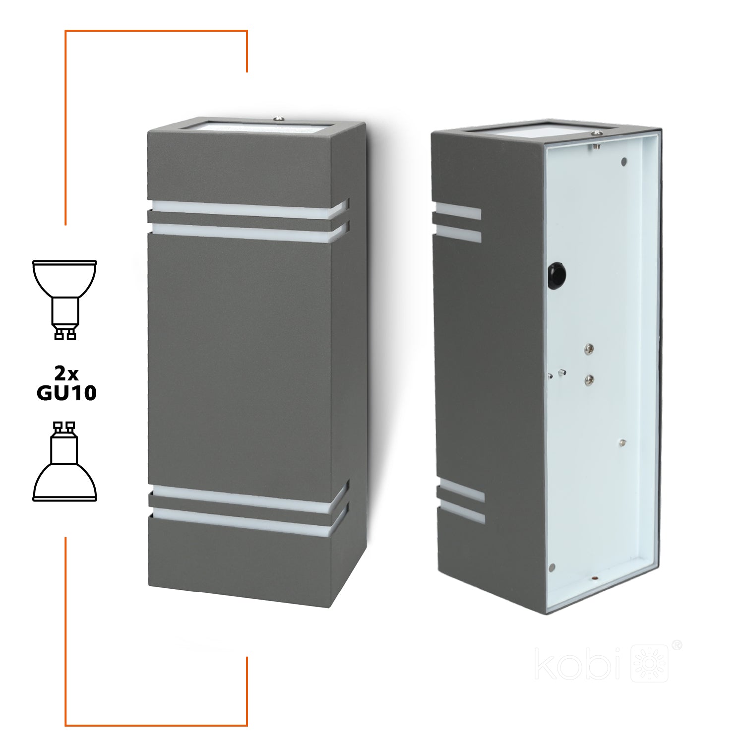 Garden lamp QUAZAR 7 2xGU10 IP44 grey Kobi
