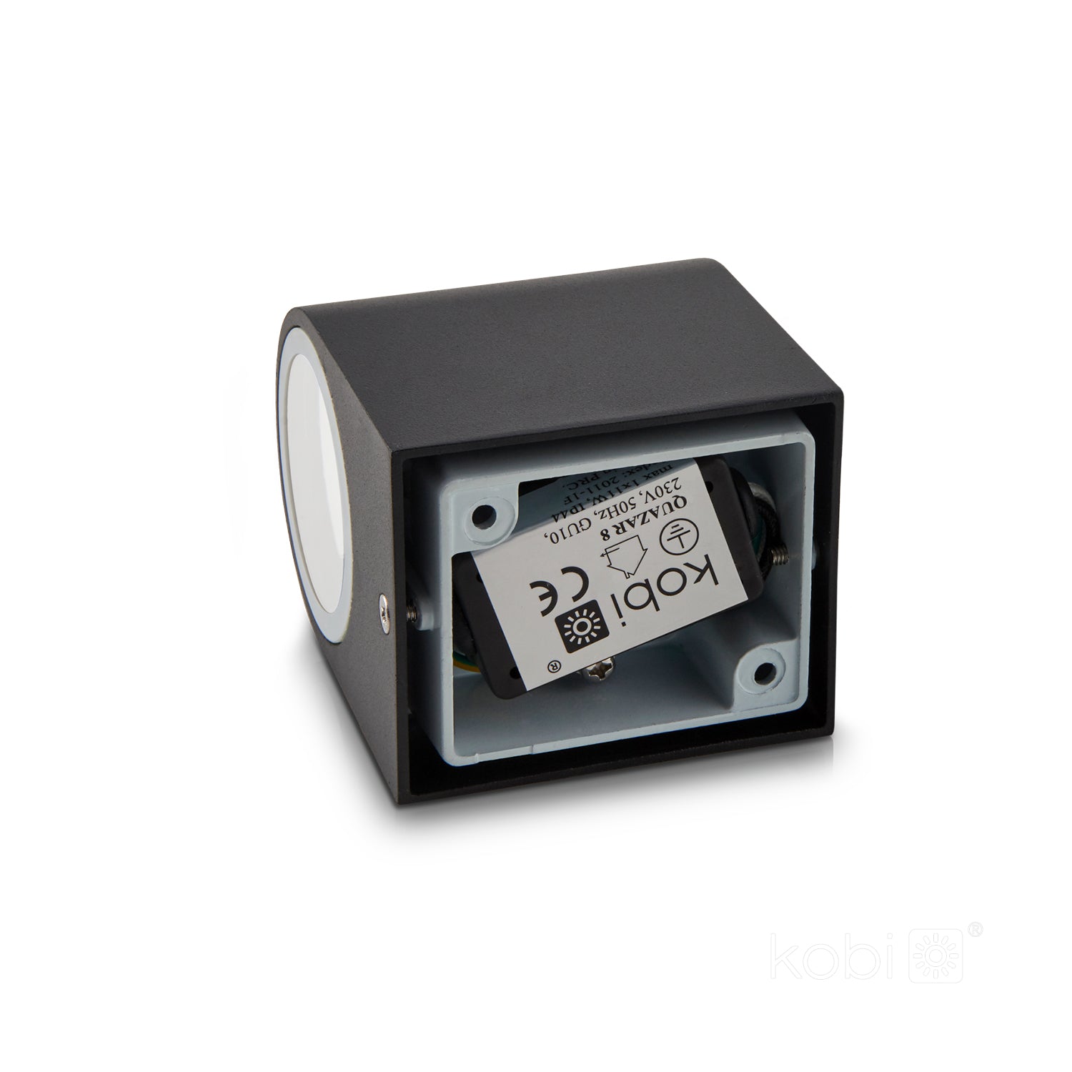 Garden wall lamp QUAZAR 8 1xGU10 IP44 black Kobi