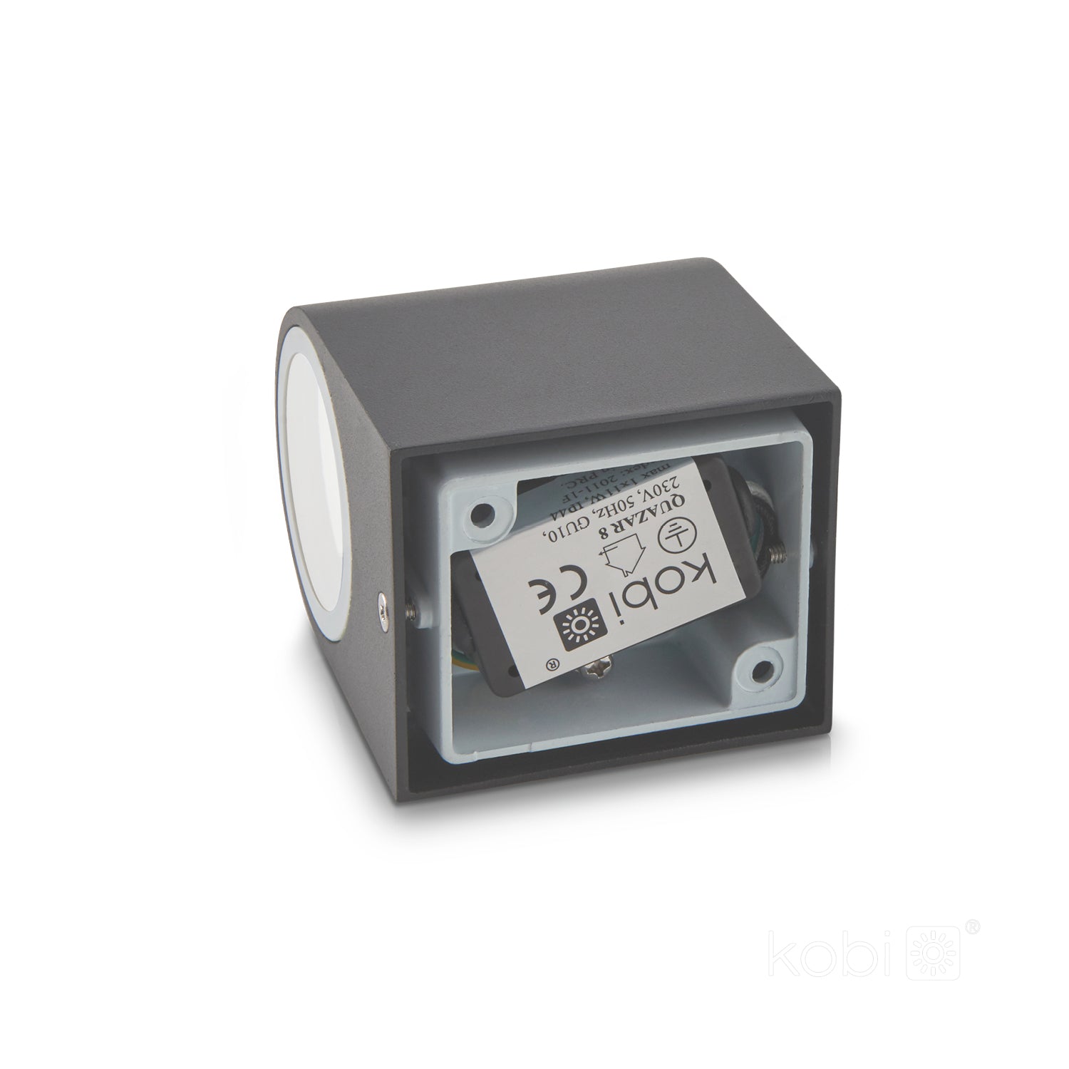 Garden wall lamp QUAZAR 8 1xGU10 IP44 grey Kobi