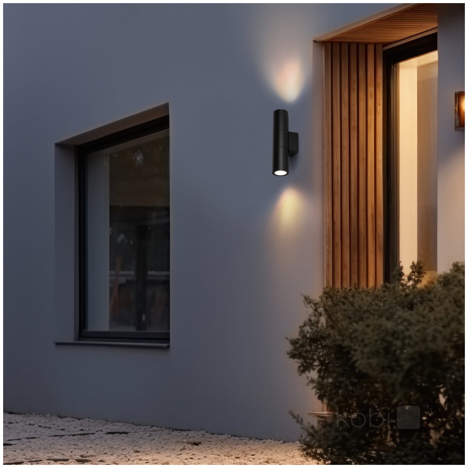 Garden wall lamp QUERK 3 2xGU10 IP54 black LED2B