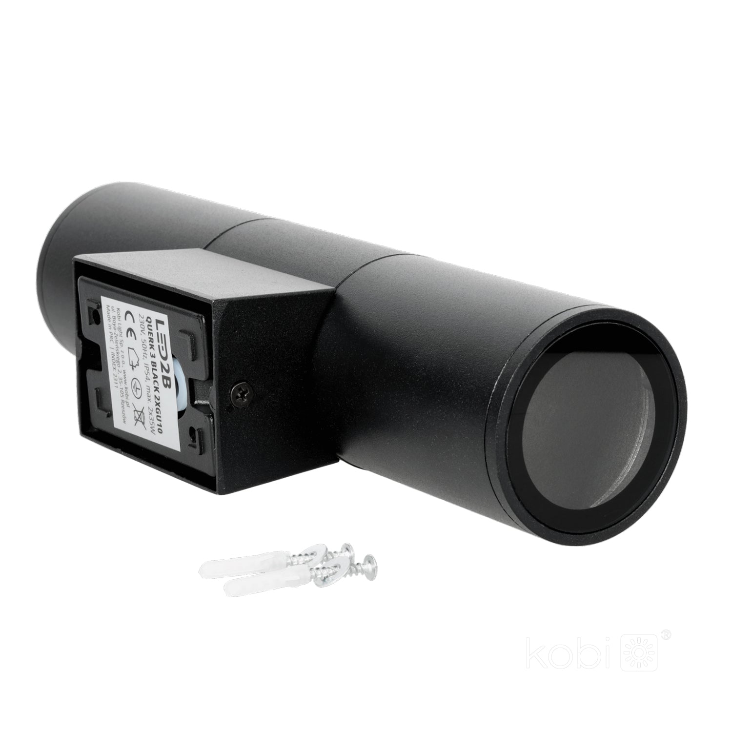 Garden wall lamp QUERK 3 2xGU10 IP54 black LED2B