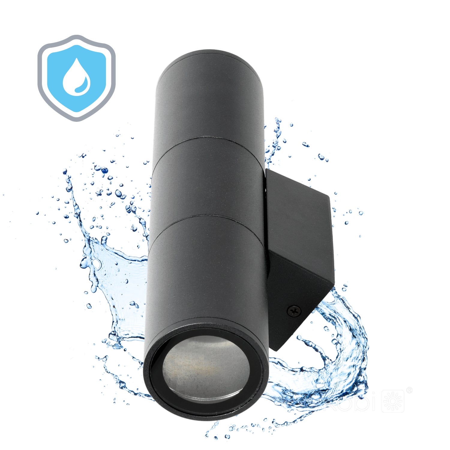 Garden wall lamp QUERK 3 2xGU10 IP54 black LED2B