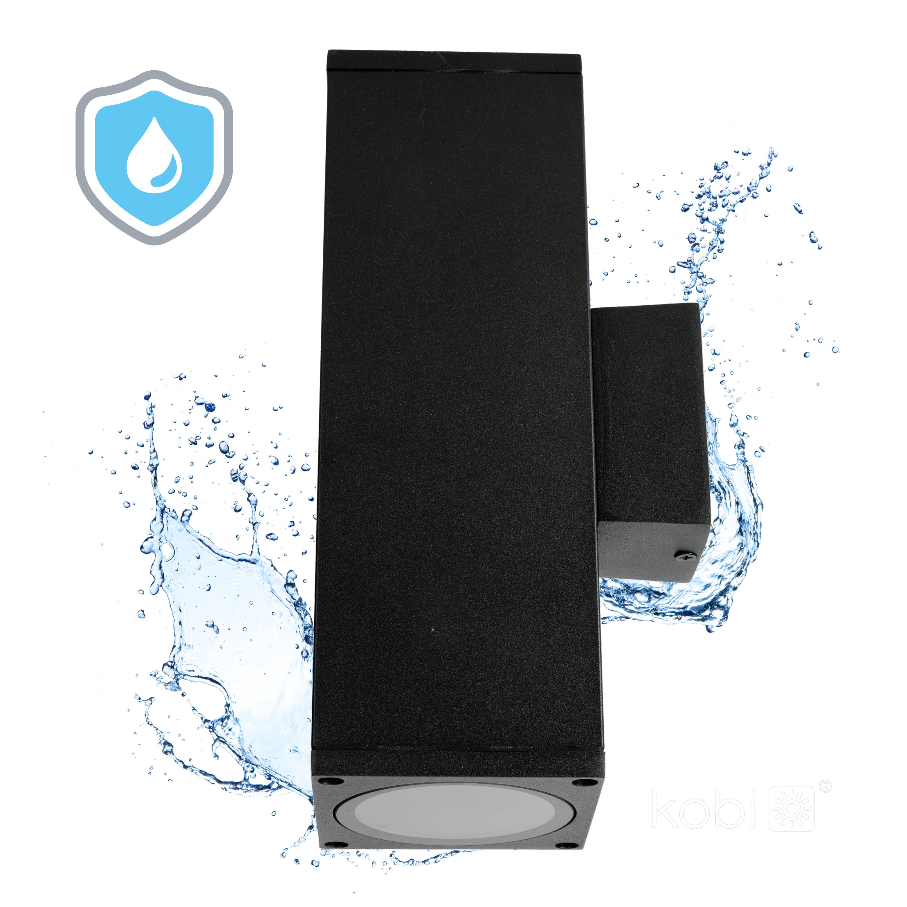 Garden wall lamp QUERK 4 2xGU10 IP54 black LED2B
