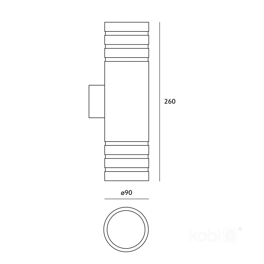 Garden wall lamp QUERK 5 2xGU10 IP54 black LED2B