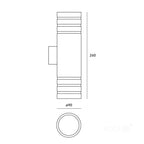 Garden wall lamp QUERK 5 2xGU10 IP54 black LED2B