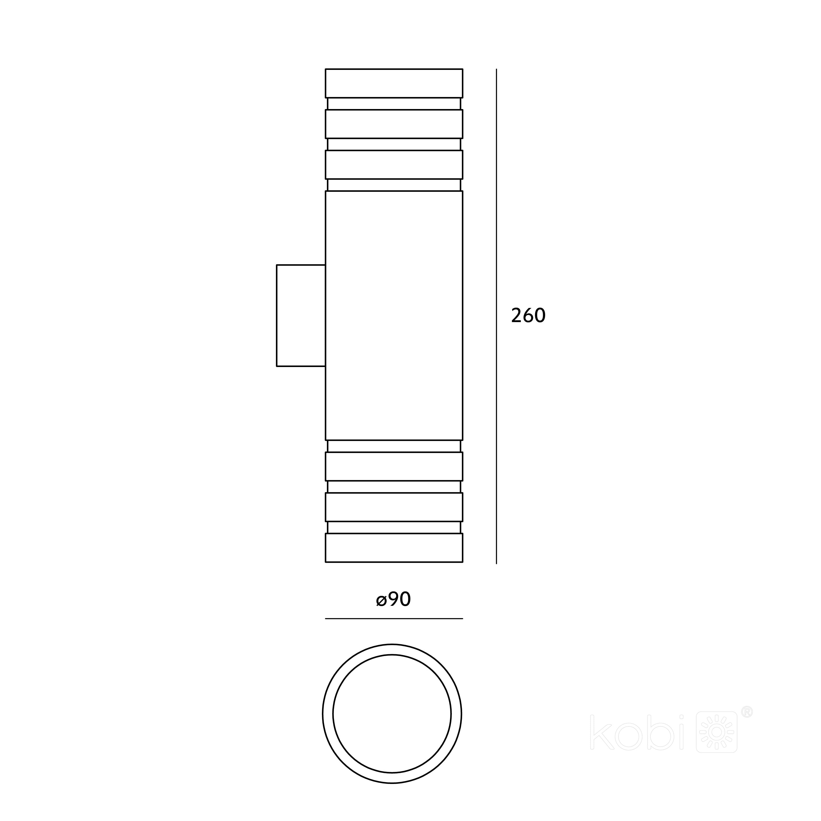 Garden wall lamp QUERK 5 2xGU10 IP54 black LED2B