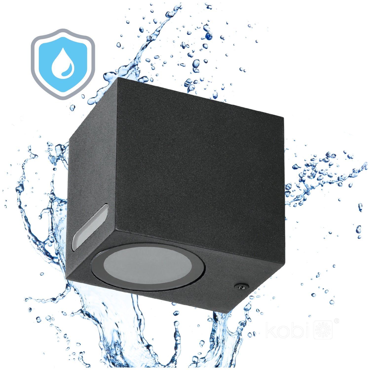 Garden wall lamp QUERK 6 1xGU10 IP54 black LED2B